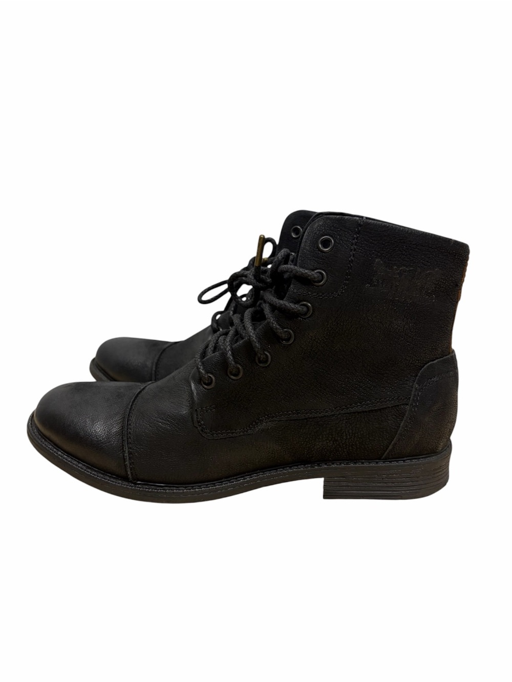 Levi’s Maine Women’s 8 Black Leather Lace Up Ankle Boots Cap Toe